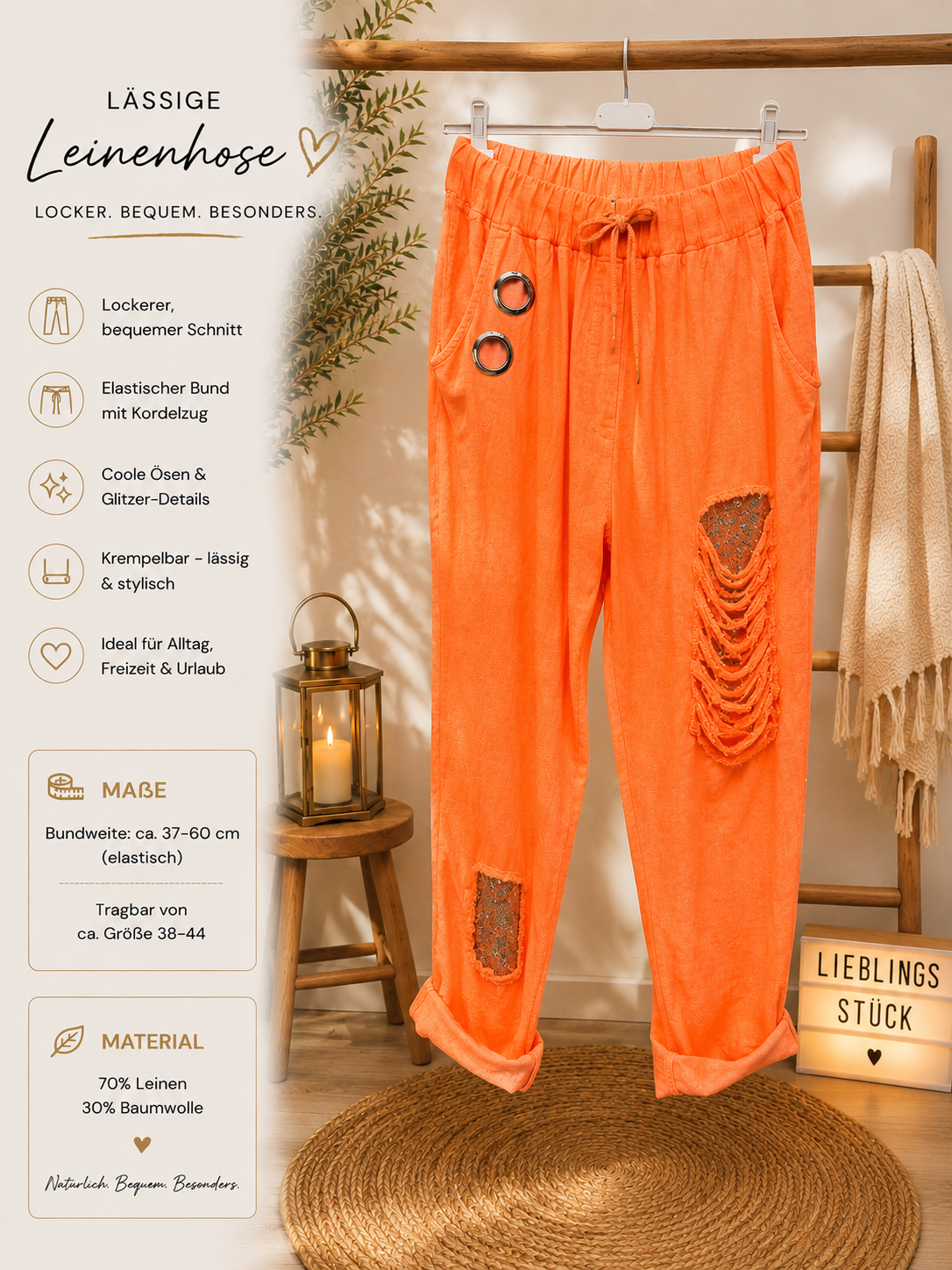 Lässige Leinenhose