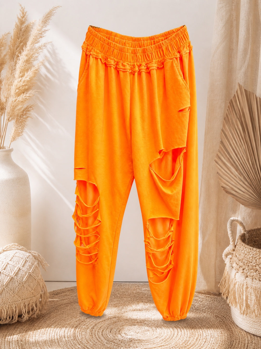 Statement Hose mit Cuts – Neon Style 🔥🧡💛
